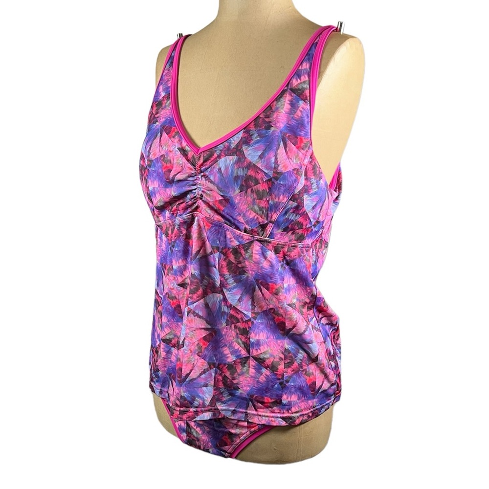 PRANA Purple & Pink Graphic Swimsuit L/XL